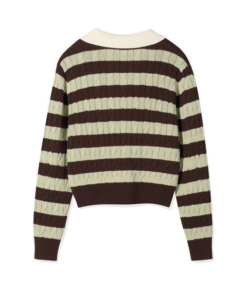 Women's Cable Open Cara Pullover Brown