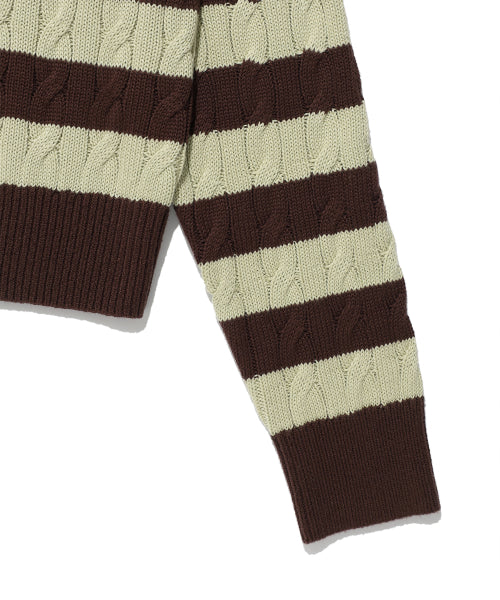 Women's Cable Open Cara Pullover Brown
