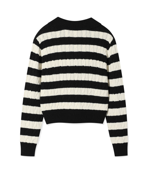 Women's Cable Open Cara Pullover Gray
