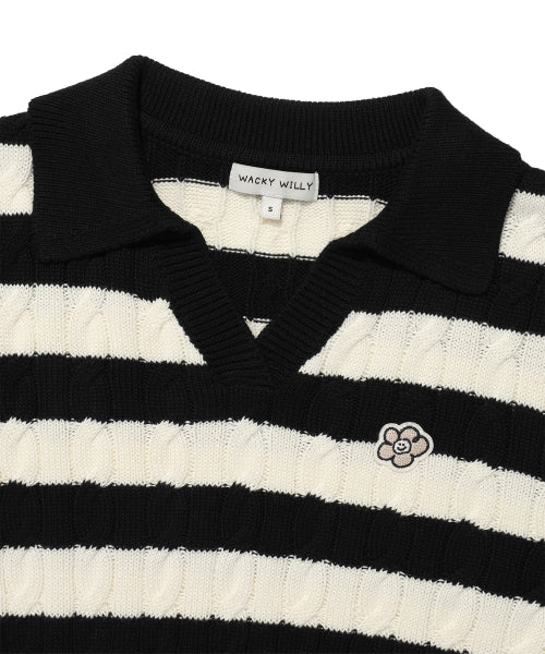 Women's Cable Open Cara Pullover Gray