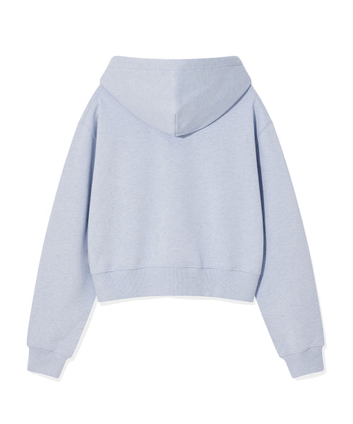 Women's typo logo cropped hoodie blue