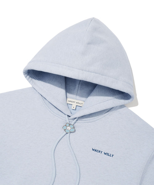 Women's typo logo cropped hoodie blue