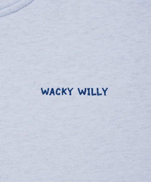 Women's typo logo cropped hoodie blue