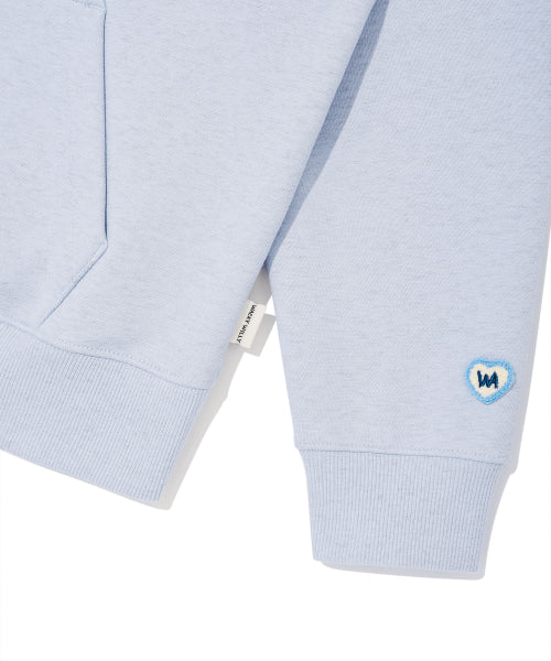 Women's typo logo cropped hoodie blue