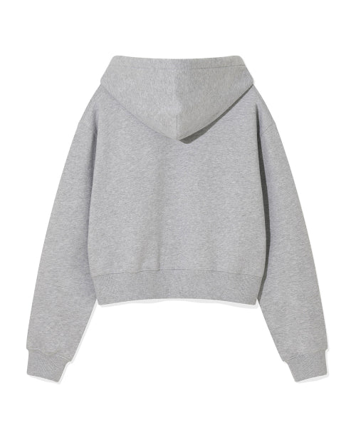 Women's typo logo cropped hoodie gray