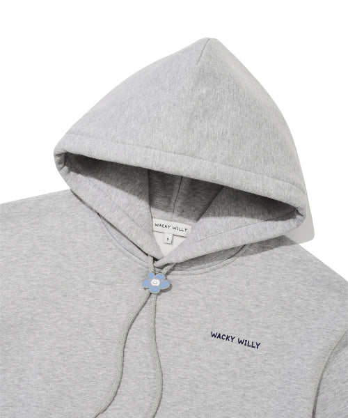 Women's typo logo cropped hoodie gray