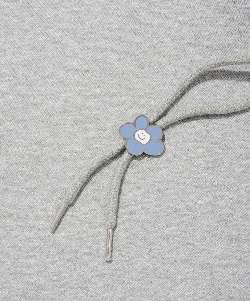 Women's typo logo cropped hoodie gray