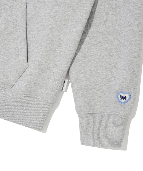 Women's typo logo cropped hoodie gray
