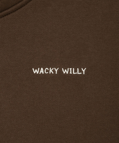 Women's typo logo cropped hoodie brown