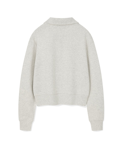 Women's Lily Cropped Collar Half Zip-Up Oatmeal