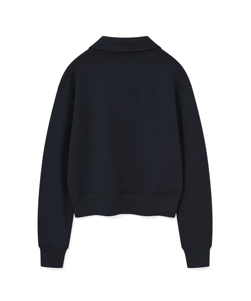 Women's Lily Cropped Collar Half Zip-Up Navy