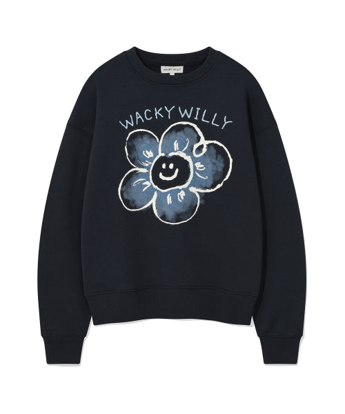 [25FW] Women's Big Lily Graphic Sweatshirt Navy