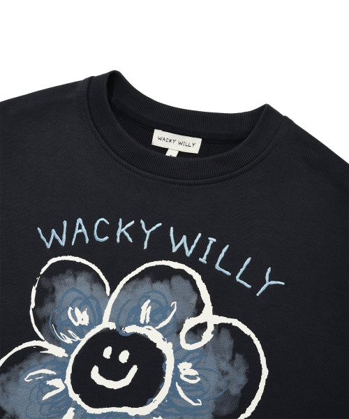 [25FW] Women's Big Lily Graphic Sweatshirt Navy