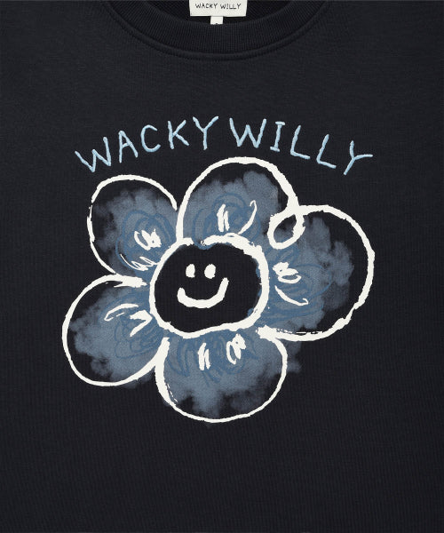 [25FW] Women's Big Lily Graphic Sweatshirt Navy