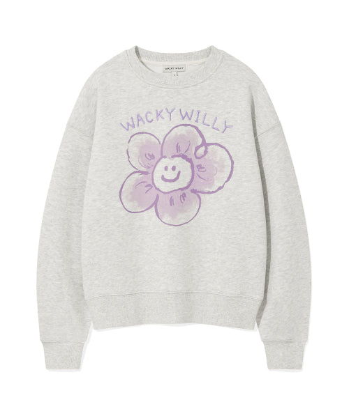 [25FW] Women's Big Lily Graphic Sweatshirt Light Gray