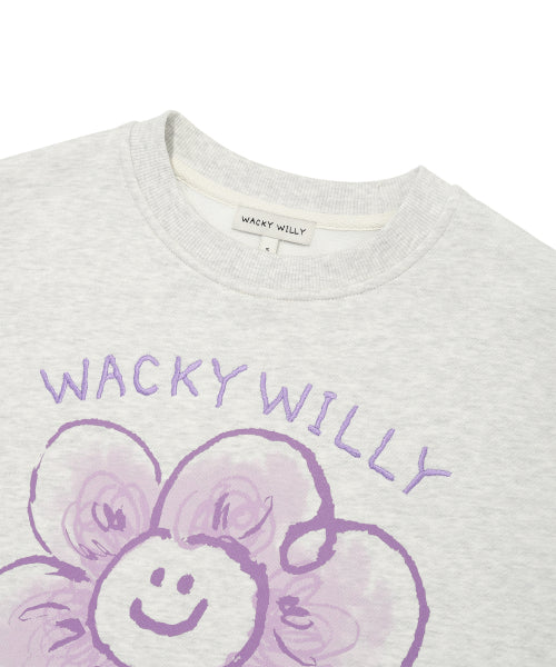 [25FW] Women's Big Lily Graphic Sweatshirt Light Gray
