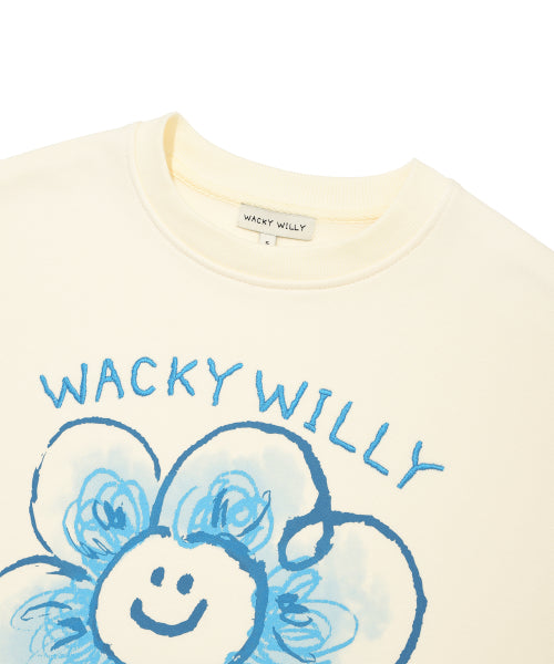 [25FW] Women's Big Lily Graphic Sweatshirt Cream