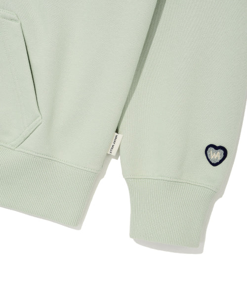 Women's typo logo cropped hooded zip-up green