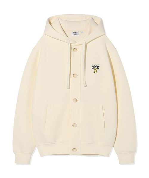[25FW] Hood button cardigan cream
