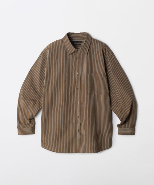 [High-Density Cotton] Stripe Oversized Fit Shirt (Bio-Washing)_SPYWF49M01