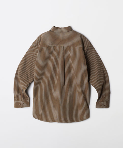[High-Density Cotton] Stripe Oversized Fit Shirt (Bio-Washing)_SPYWF49M01