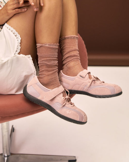 Romari Suede Lace-Up Sneakers Cocoa Mob Pink FLOTFA3W60