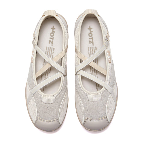 Romari Suede Bendable Flat Snickers Ivory FLOTFA3W57