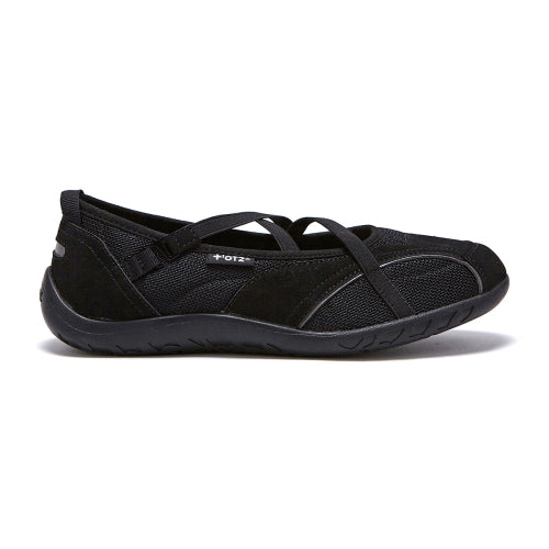 Romari Suede Bendable Flat Sneakers Black FLOTFA3W56