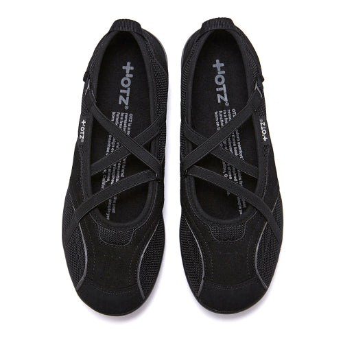 Romari Suede Bendable Flat Sneakers Black FLOTFA3W56