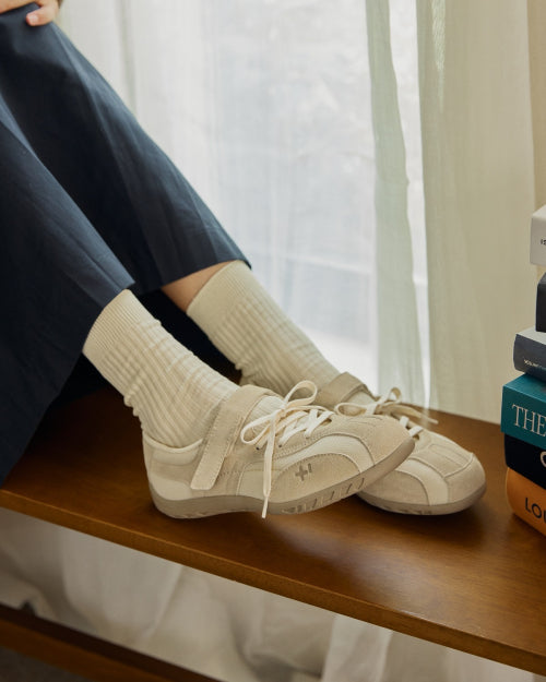 Romari Suede Lace-Up Sneakers Ivory FLOTFA3W42
