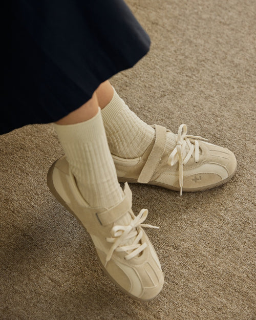 Romari Suede Lace-Up Sneakers Ivory FLOTFA3W42