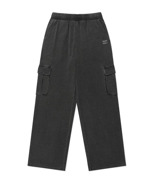 Women's jersey denim washed cargo pants gray