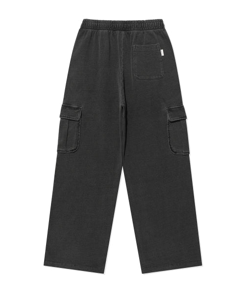 Women's jersey denim washed cargo pants gray