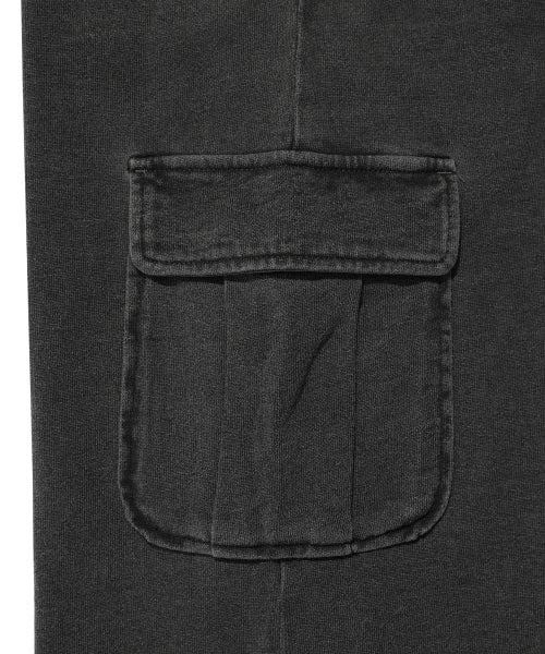 Women's jersey denim washed cargo pants gray