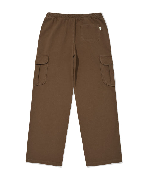 Women's jersey denim washed cargo pants brown