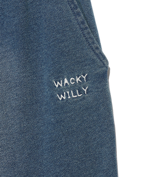 Women's jersey denim washed cargo pants blue