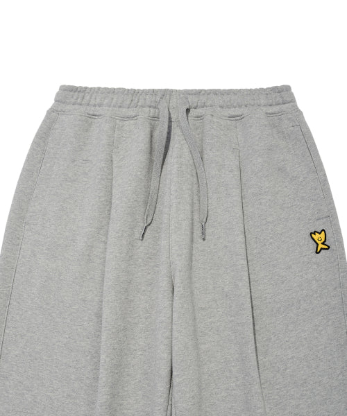 One-tuck wide sweat pants gray