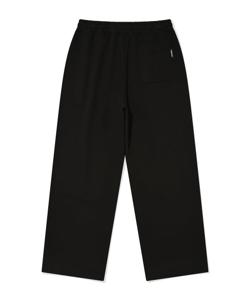 One-tuck wide sweat pants black
