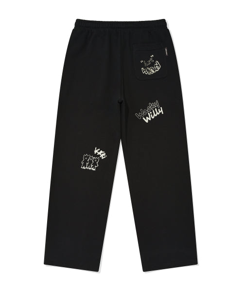 Graphic Sweat Pants Black