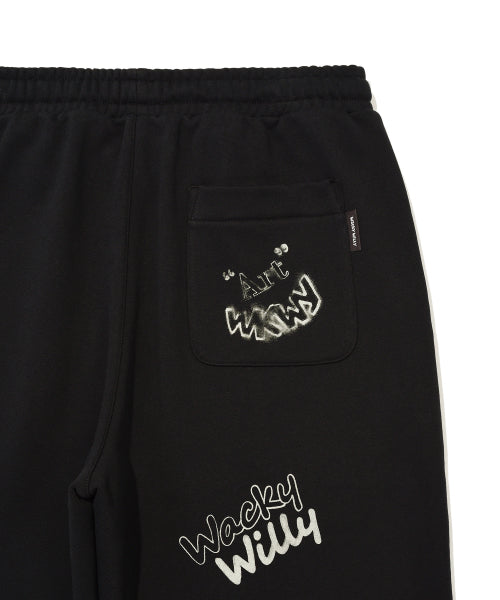 Graphic Sweat Pants Black