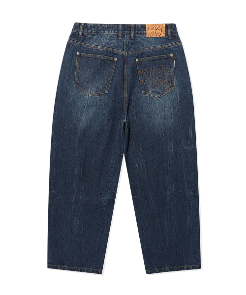 Balloon fit denim pants blue