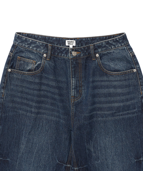 Balloon fit denim pants blue