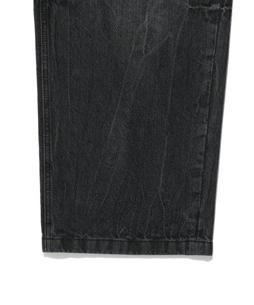 Balloon fit denim pants black
