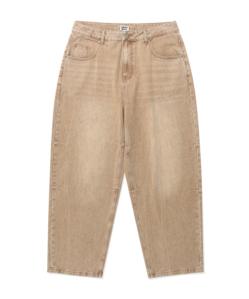 Balloon fit denim pants beige
