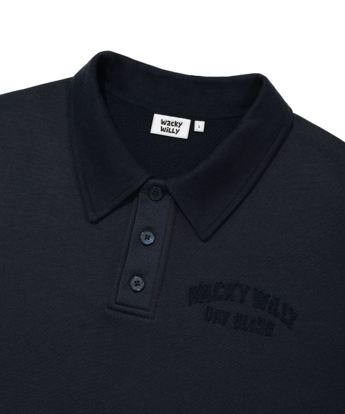 Graphic logo collar sweatshirt navy