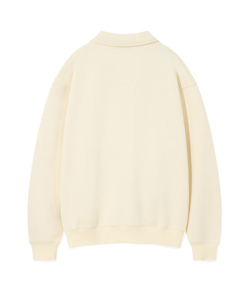Graphic logo collar sweatshirt cream