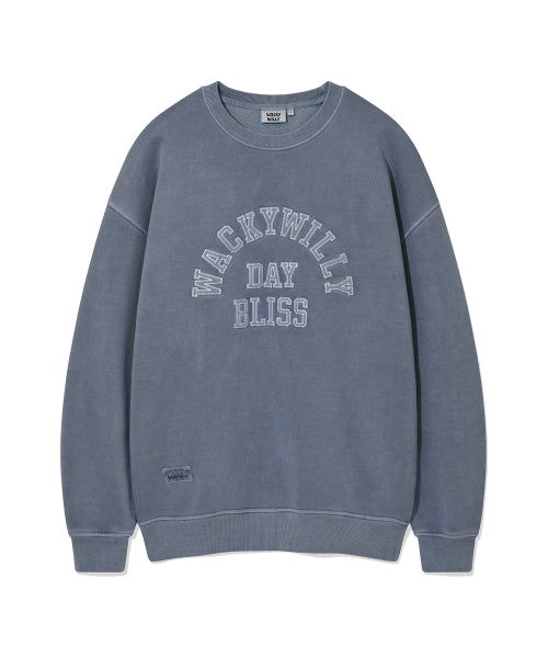 typo graphic pigment sweatshirt blue