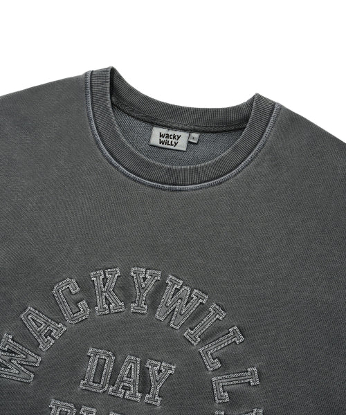 typo graphic pigment sweatshirt gray