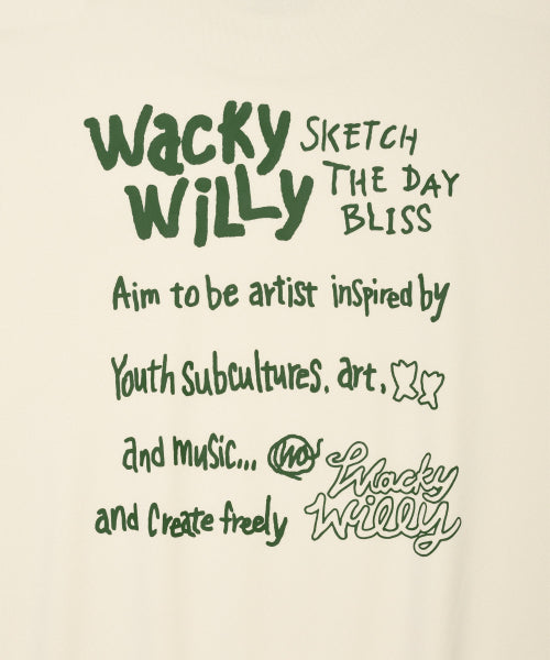 Back Printed Lettering Sweatshirt Cream