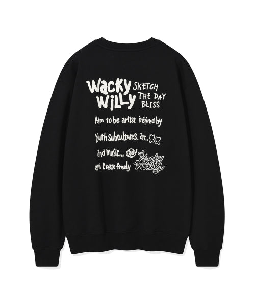 Backprinted lettering sweatshirt black